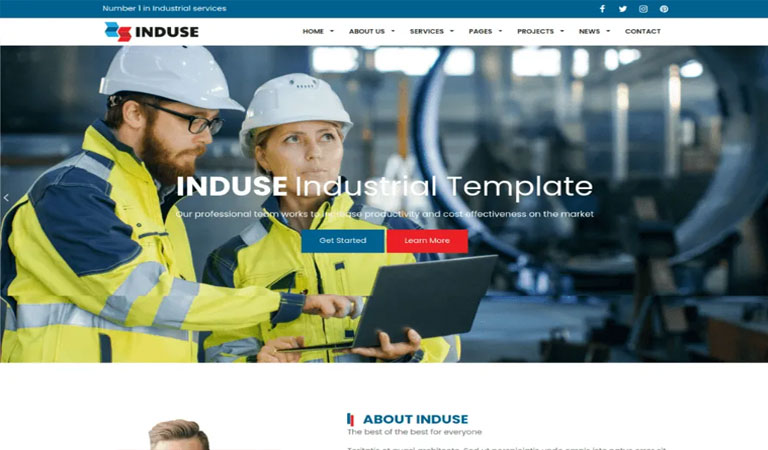 Şık fabrika web tasarımı örneği
