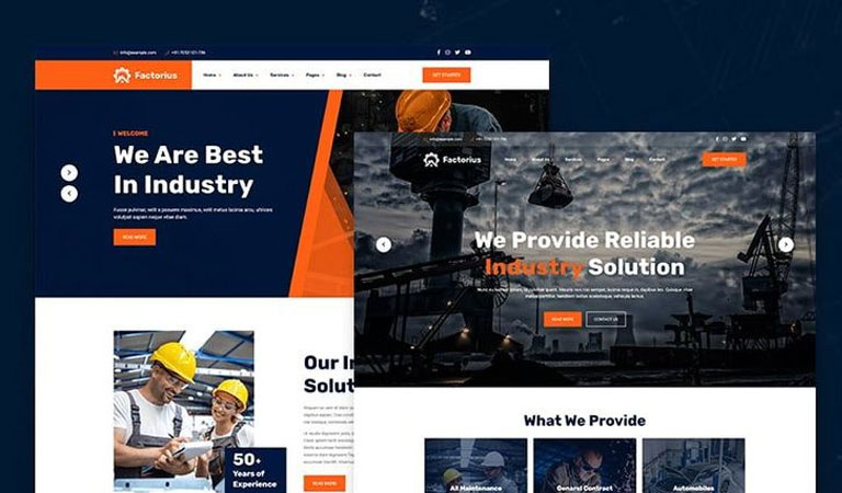 Endüstriyel web tasarımı örneği