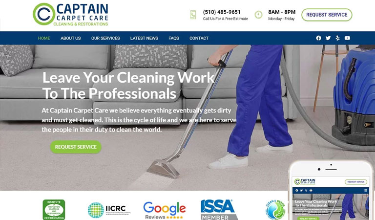 Şık halı yıkama web tasarımı örneği