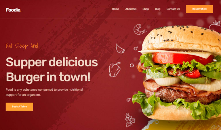 Klasik restoran web tasarımı örneği